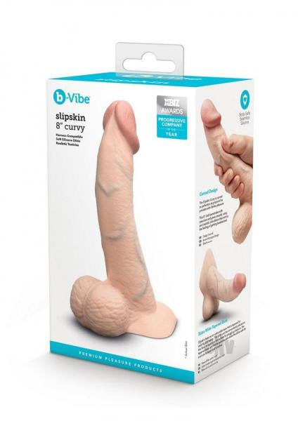 B-Vibe Slipskin Realistic Silicone Dildo 8 Inch Curved Cream > Dildos > Realistic Dildos - Tophatter Daily Deals