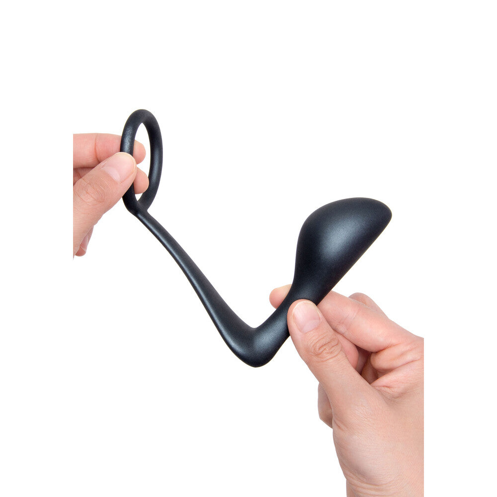 b-Vibe Ringer (Black) – Adjustable Cock Ring and Plug > Anal Range > Prostate Plugs - Tophatter Daily Deals