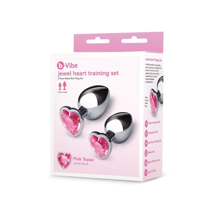 B-Vibe Jewel Heart Metal Butt Plug Training Set > Anal Range > Jewel Butt Plugs - Tophatter Daily Deals