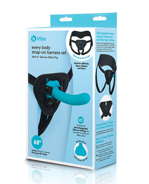 b-Vibe Every Body Strap-On Harness Set – 6 Inch Silicone Dildo Harness Set > Dildos > Strap On Dildos - Tophatter Daily Deals