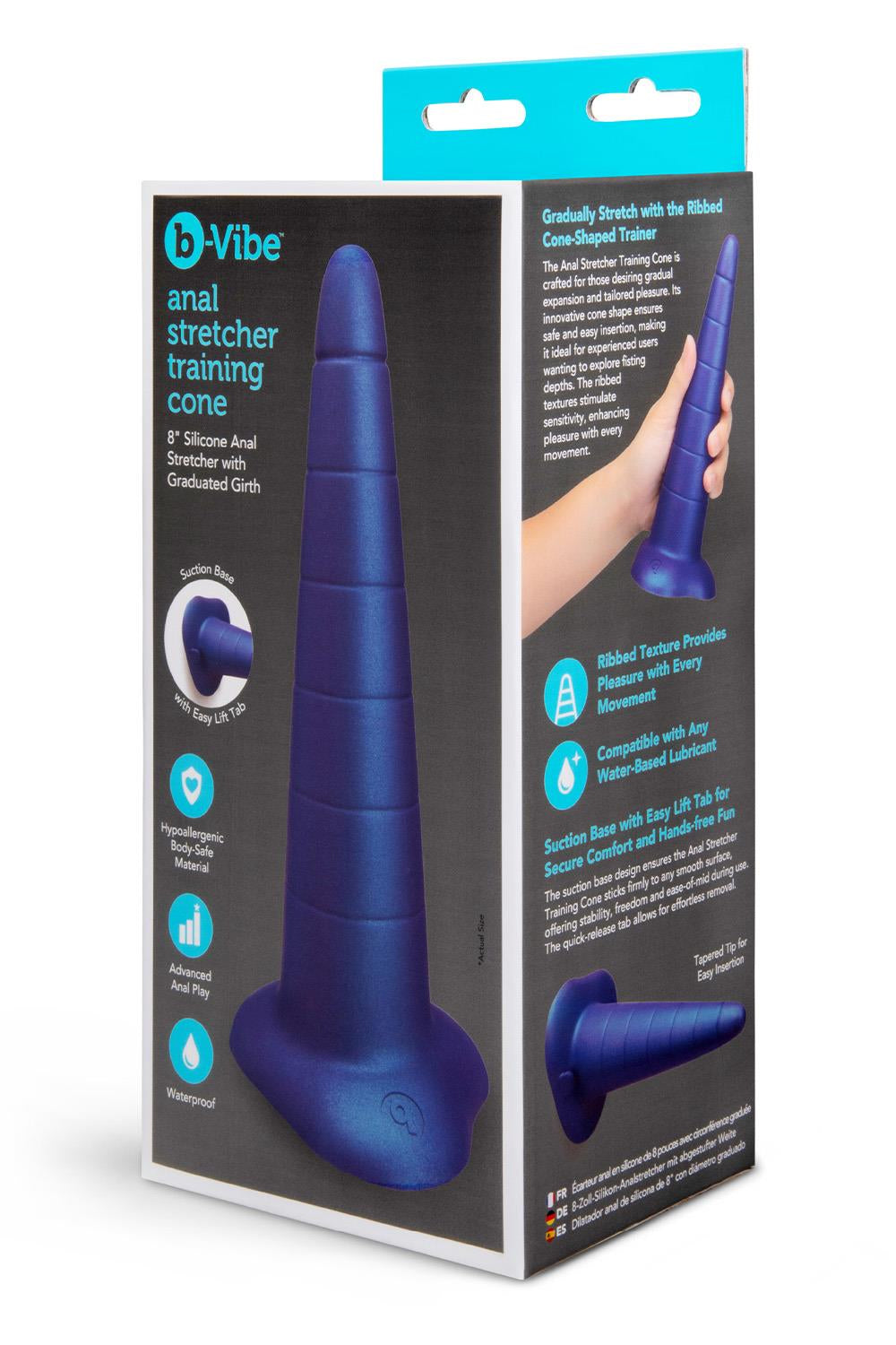 b-Vibe Anal Stretcher Training Cone (Black) – 7.25 Inch Ribbed Silicone Anal Trainer > Anal Range > Anal Probes - Tophatter Daily Deals