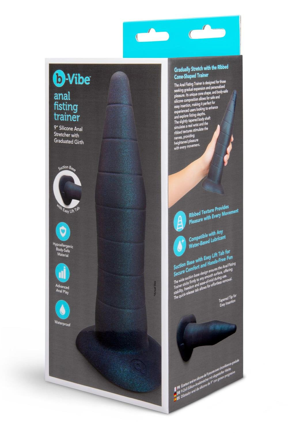 b-Vibe Fisting Anal Training (Black) – 8.25 Inch Ribbed Silicone Anal Trainer > Anal Range > Oversized Anal Toys - Tophatter Daily Deals