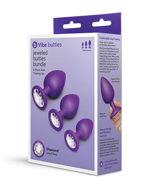 b-Vibe Jeweled Butties Bundle – Luxury 3-Piece Tapered Silicone Butt Plug Set > Anal Range > Vibrating Butt Plugs - Tophatter Daily Deals