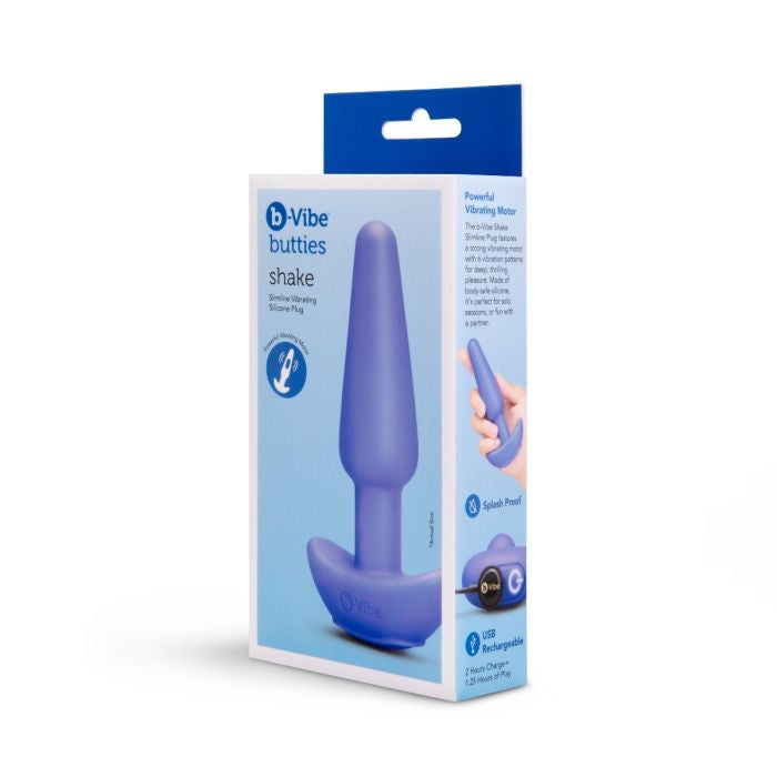 b-Vibe Butties Shake Slimline (Black) – Vibrating Silicone Butt Plug 134mm Height 69mm Base Width > Anal Range > Vibrating Butt Plugs - Tophatter Daily Deals
