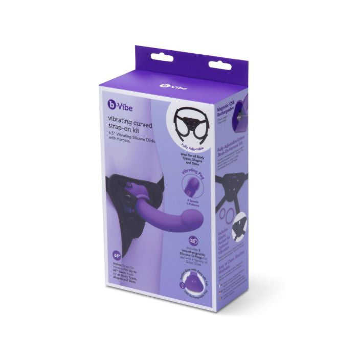 b-Vibe Vibrating Curved Strap-On Kit – Silicone 6.5 Inch Strap-On > Dildos > Strap On Dildos - Tophatter Daily Deals