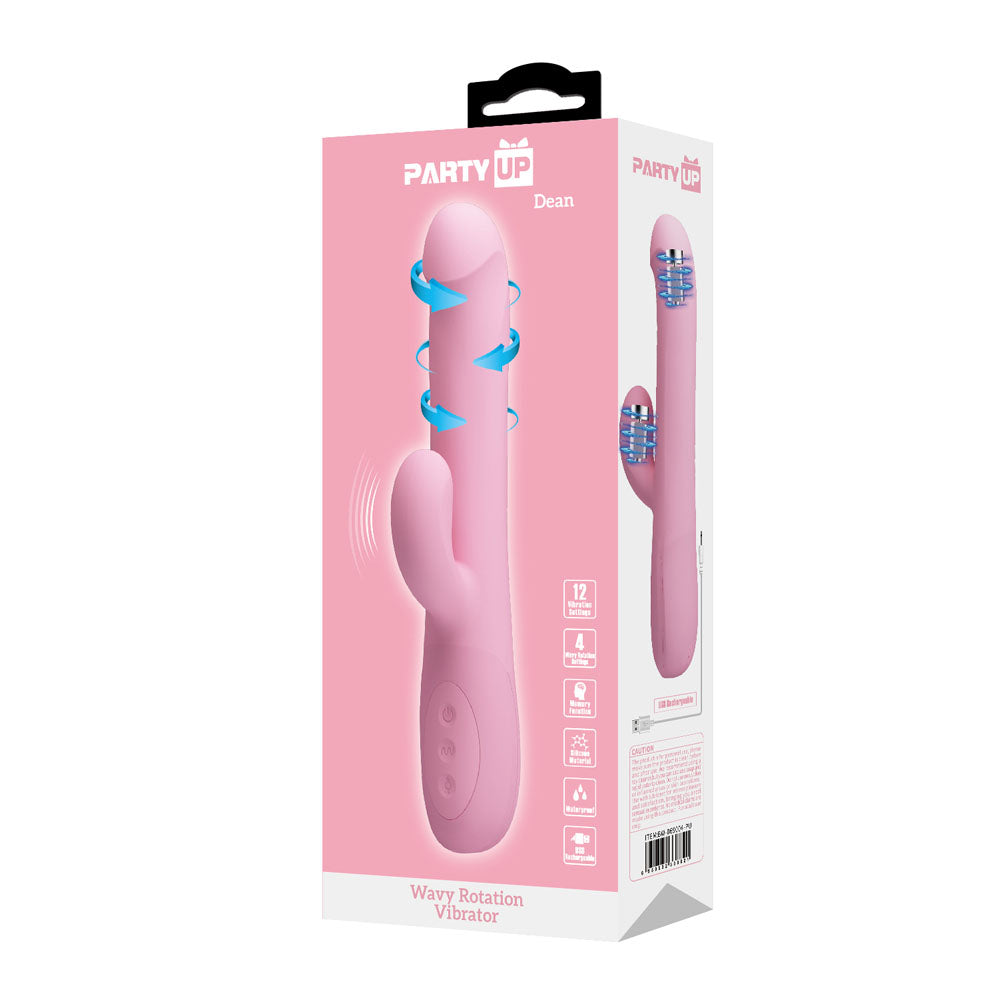 Party Up Dean Wavy Rotation Vibe 23.8 cm Rotating Rabbit Vibrator > Vibrators > Ladies > Rabbit - Tophatter Daily Deals