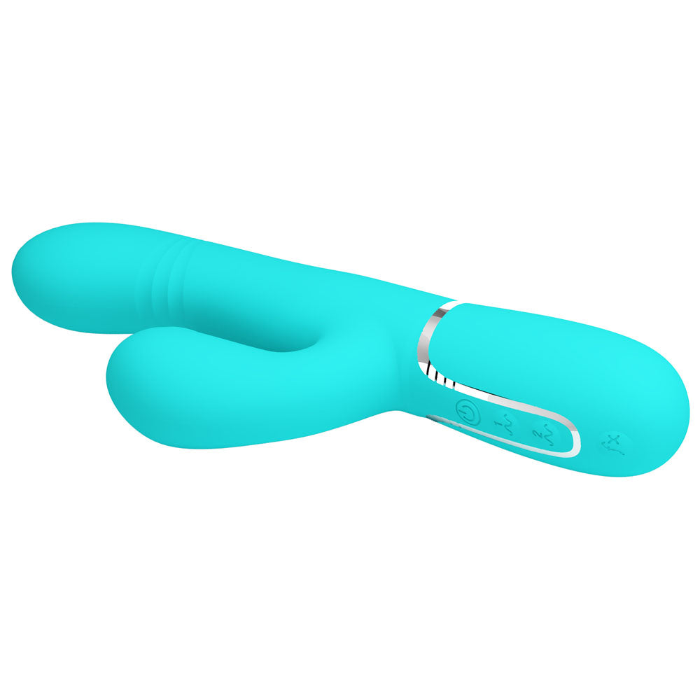 Party Up Paul Rolling Beads Vibrator Teal 22.6 cm Thrusting Rabbit Vibrator > Vibrators > Ladies > Rabbit - Tophatter Daily Deals