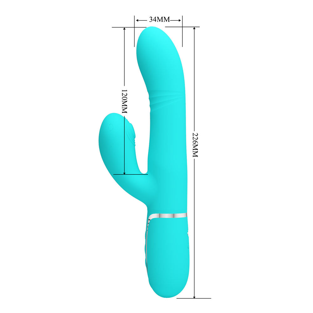 Party Up Paul Rolling Beads Vibrator Teal 22.6 cm Thrusting Rabbit Vibrator > Vibrators > Ladies > Rabbit - Tophatter Daily Deals