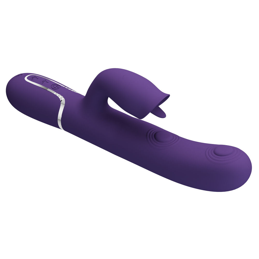 Party Up Alan Dual Motor Vibrator 22.8 Centimeters with Licking Clit Stimulator and Thumping Shaft > Vibrators > Ladies > Rabbit - Tophatter Daily Deals