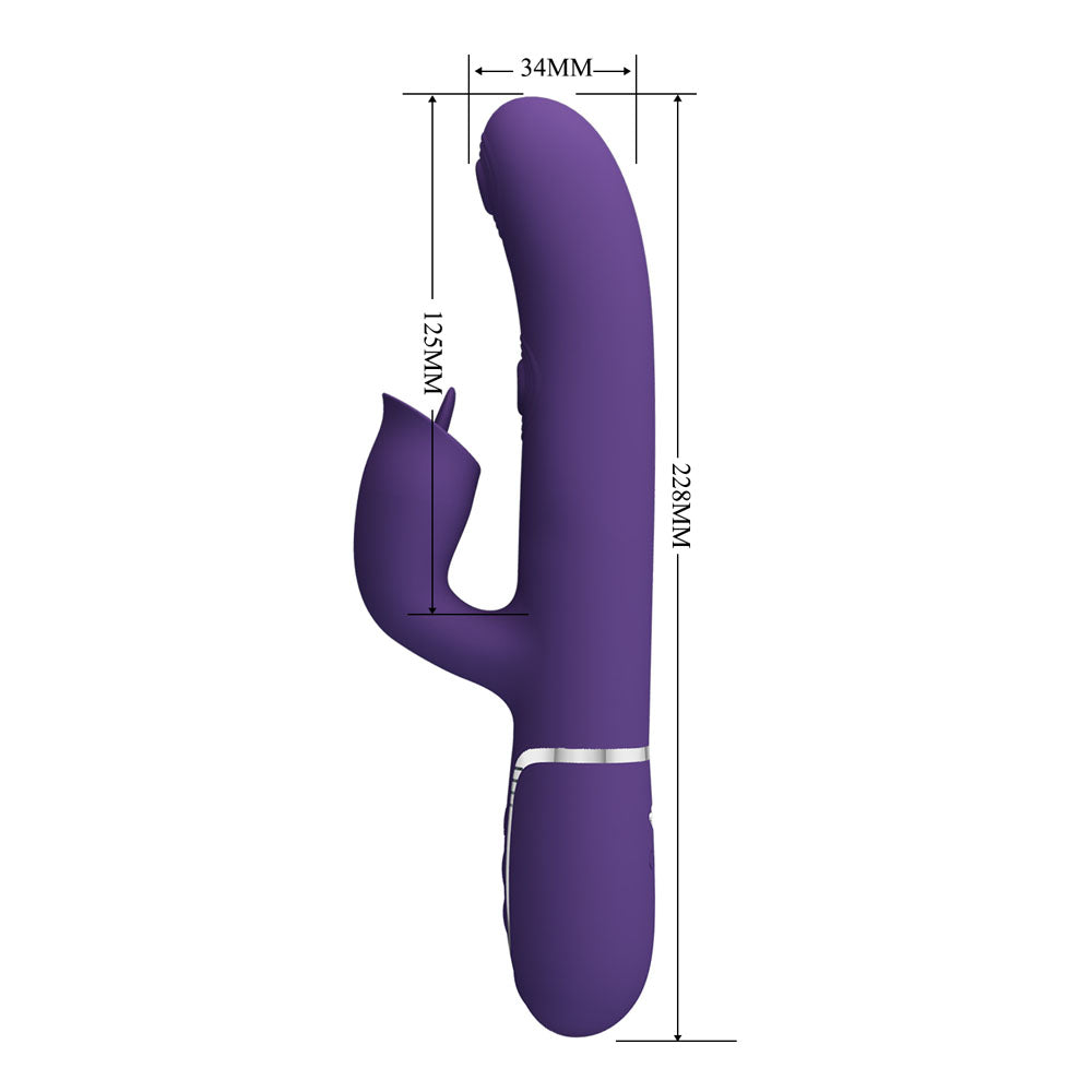 Party Up Alan Dual Motor Vibrator 22.8 Centimeters with Licking Clit Stimulator and Thumping Shaft > Vibrators > Ladies > Rabbit - Tophatter Daily Deals