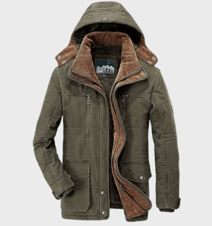 Waterproof Cozy Men's Winter Jacket - Hip Fleece Lined Green - Tophatter Daily Deals