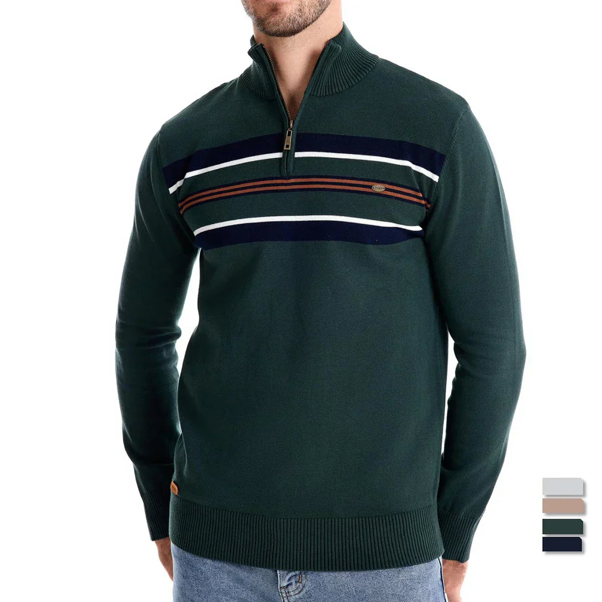 Fitted Classic Men's Half Zip Sweater - Slim Knit, Everyday - Tophatter Daily Deals