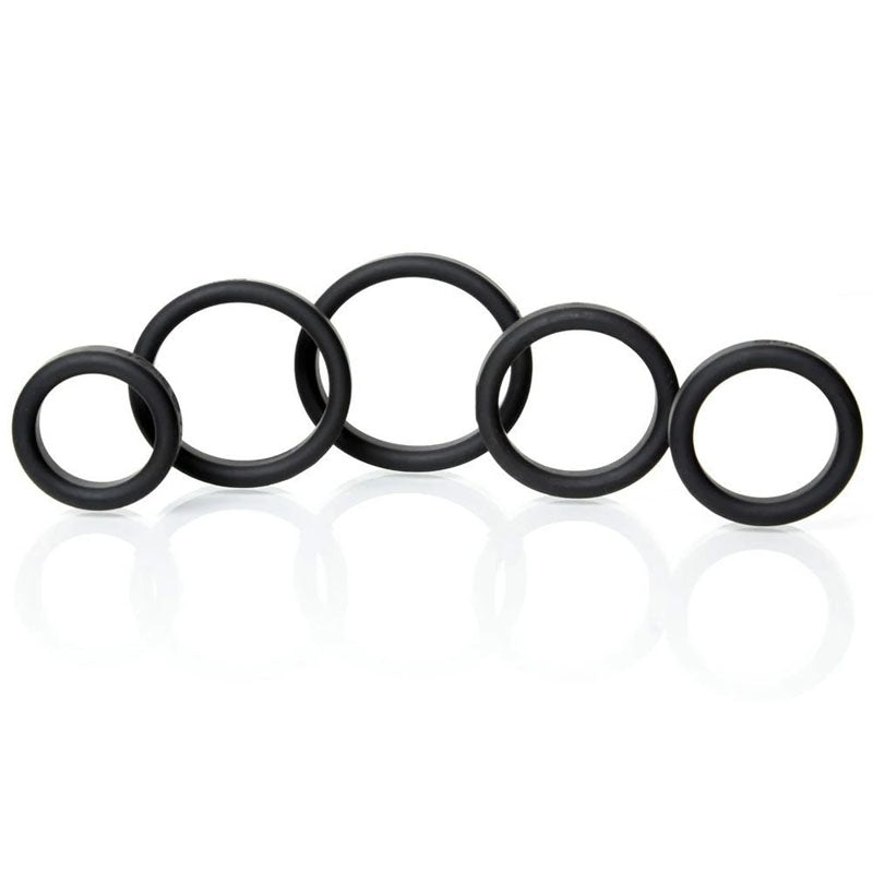 Boneyard Silicone Ring Five Piece Kit Black > Cock Ring > Sets - Tophatter Daily Deals