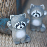 Baby Raccoon Handmade Wood Carved Ornament Ornament - Tophatter Daily Deals