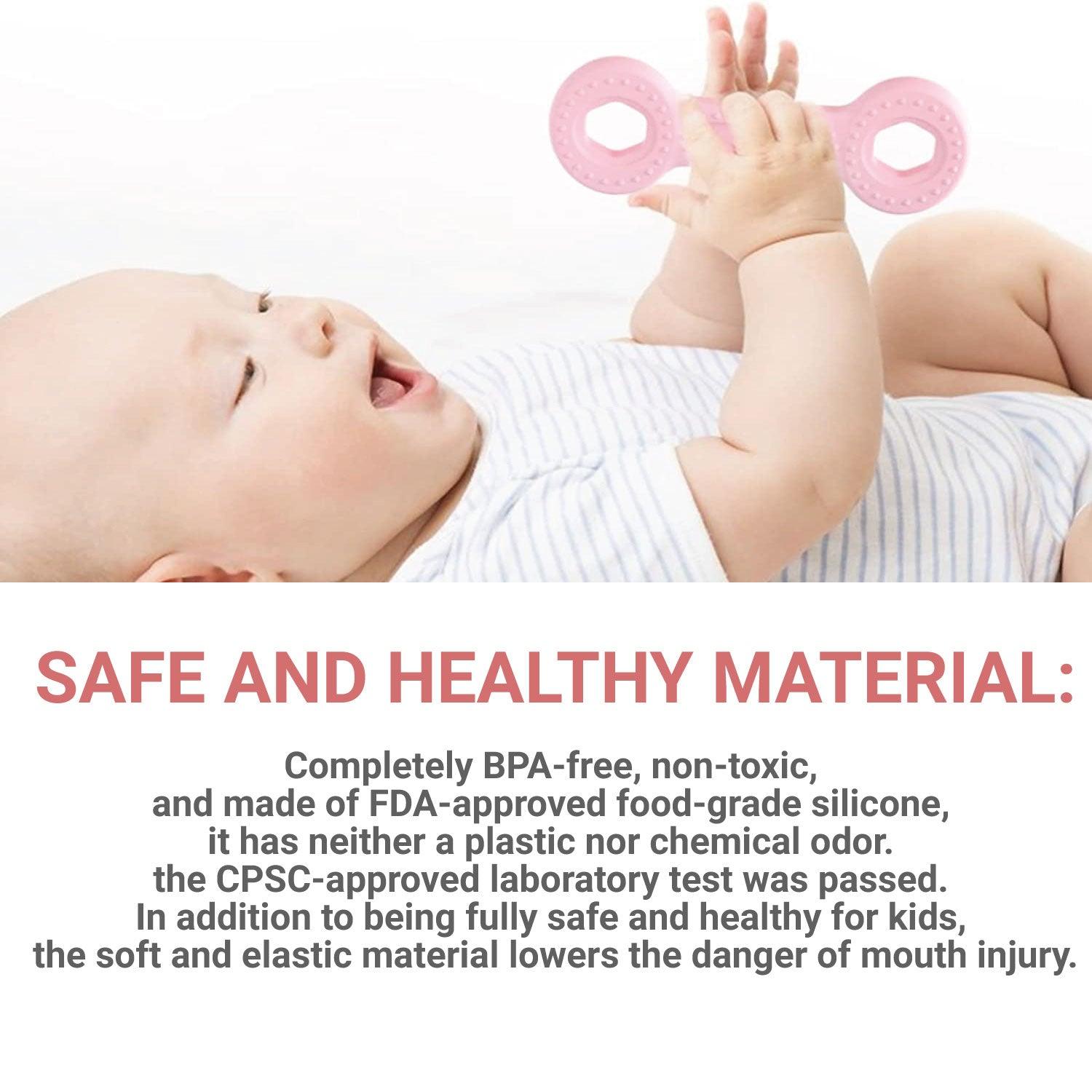 Teething Toys for Babies - Silicone Baby Molar Teether Chew Toys with Pacifier Clips, Hammer Wrench Spanner Pliers Shape Baby Toys for Stimulates Dental Tools - Tophatter Daily Deals