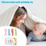 Teething Toys for Babies - Silicone Baby Molar Teether Chew Toys with Pacifier Clips, Hammer Wrench Spanner Pliers Shape Baby Toys for Stimulates Dental Tools - Tophatter Daily Deals