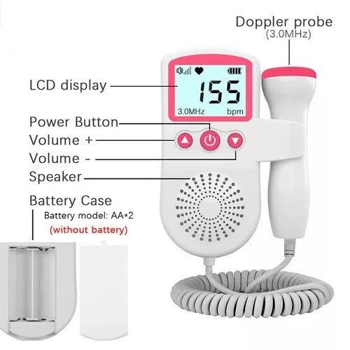 Baby Heart Monitor - Doppler Fetal Baby Heart Beat Rate Probe Prenatal Monitor Ultrasonic Baby Health & Grooming Kits - Tophatter Daily Deals
