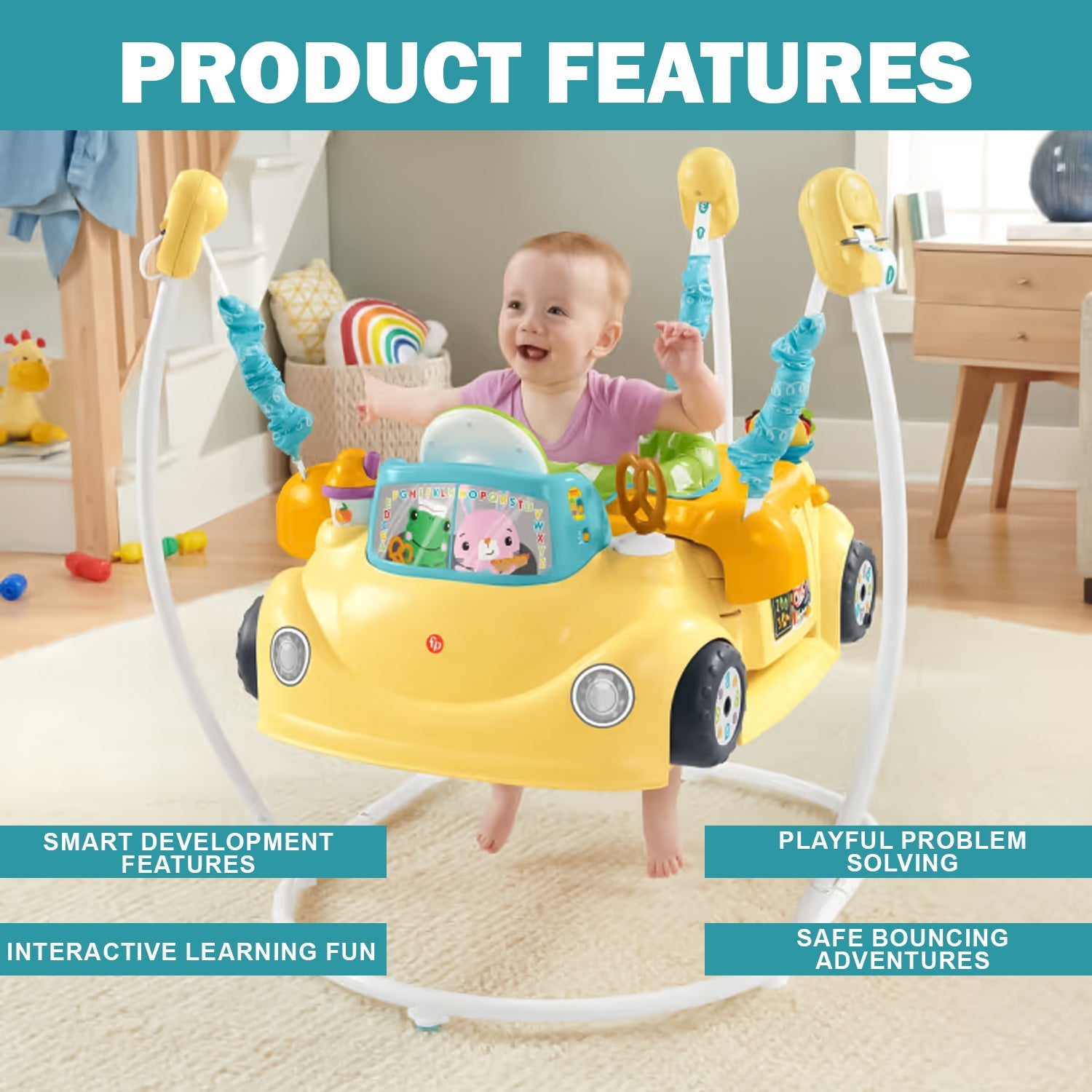 Servin Up Fun Jumperoo - Fisher 2 in 1 Activity Centre Baby Food Truck Bouncer Servin Up Fun Jumperoo - Tophatter Daily Deals