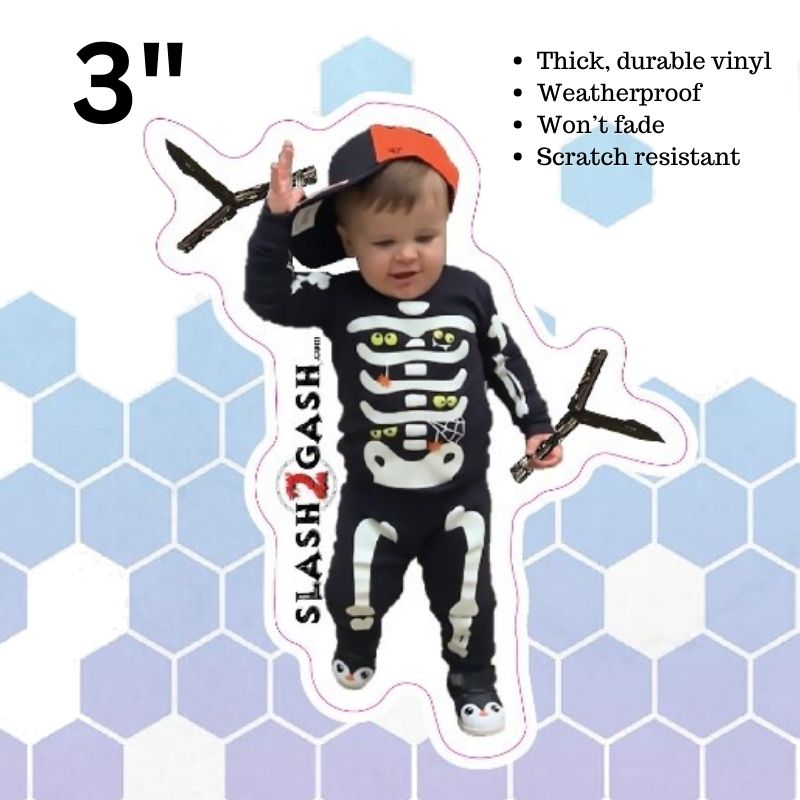 S2G Stickers Vinyl Decals for Knife Box Gun Case 3" Indoor/Outdoor - Asst. Babyslash w balisong - (white backing) Knife-Accessory - Tophatter Daily Deals