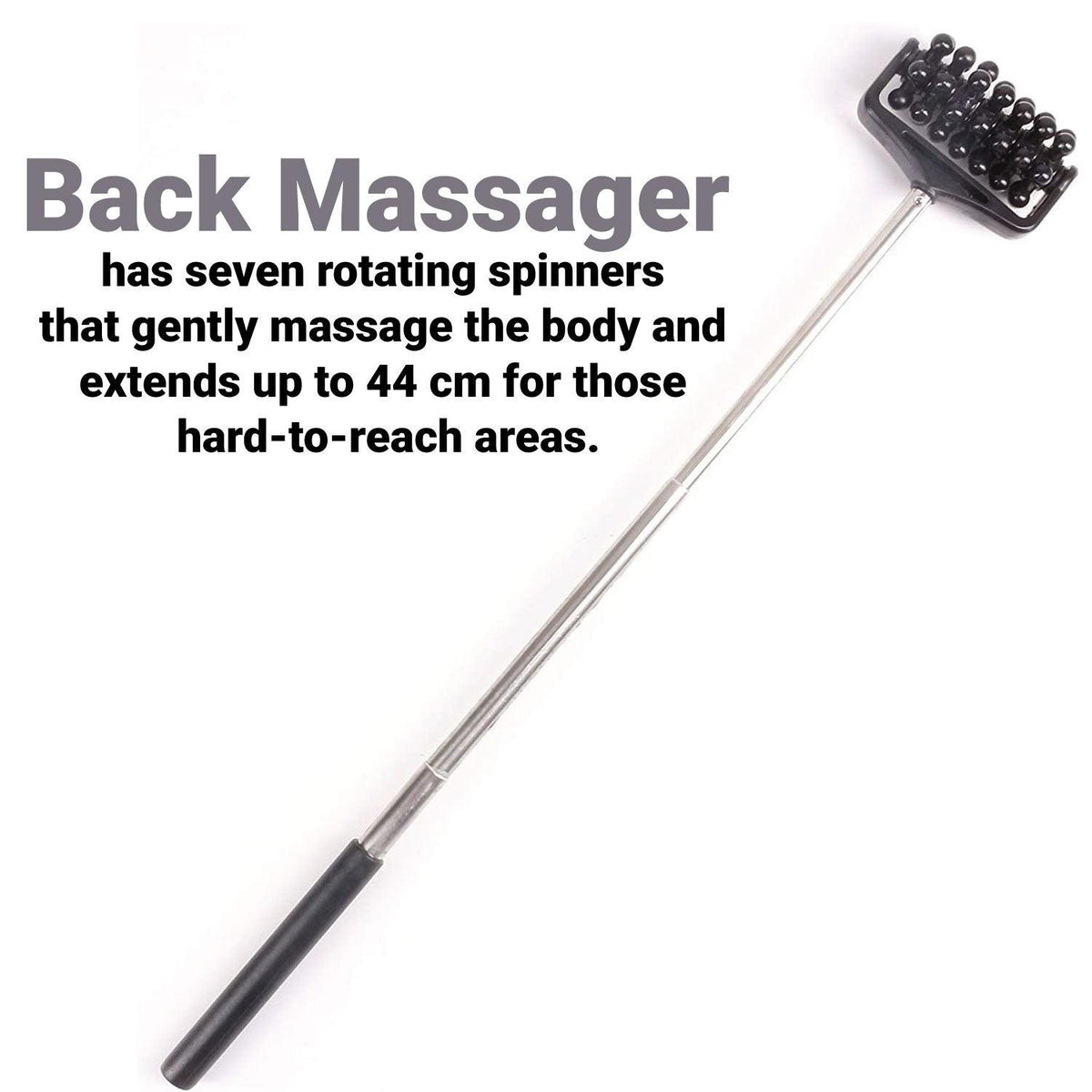 Roller Massager for Back - 44cm Handy Extendable Back Massager Wd Seven Rotating Spinner Portable Scratcher Personal Care - Tophatter Daily Deals