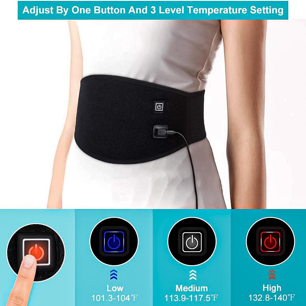 Heated Belts Back Pain - Back Heating Belt Heated Waist Belt USB Waist Heating Pad Belly Warmer Band Personal Care - Tophatter Daily Deals