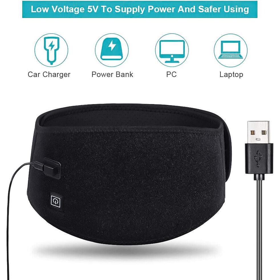 Heated Belts Back Pain - Back Heating Belt Heated Waist Belt USB Waist Heating Pad Belly Warmer Band Personal Care - Tophatter Daily Deals