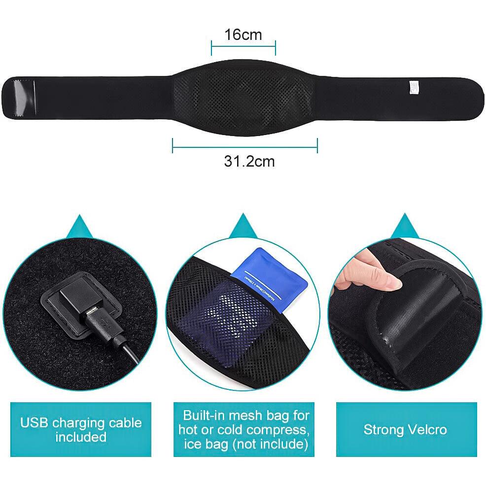 Heated Belts Back Pain - Back Heating Belt Heated Waist Belt USB Waist Heating Pad Belly Warmer Band Personal Care - Tophatter Daily Deals