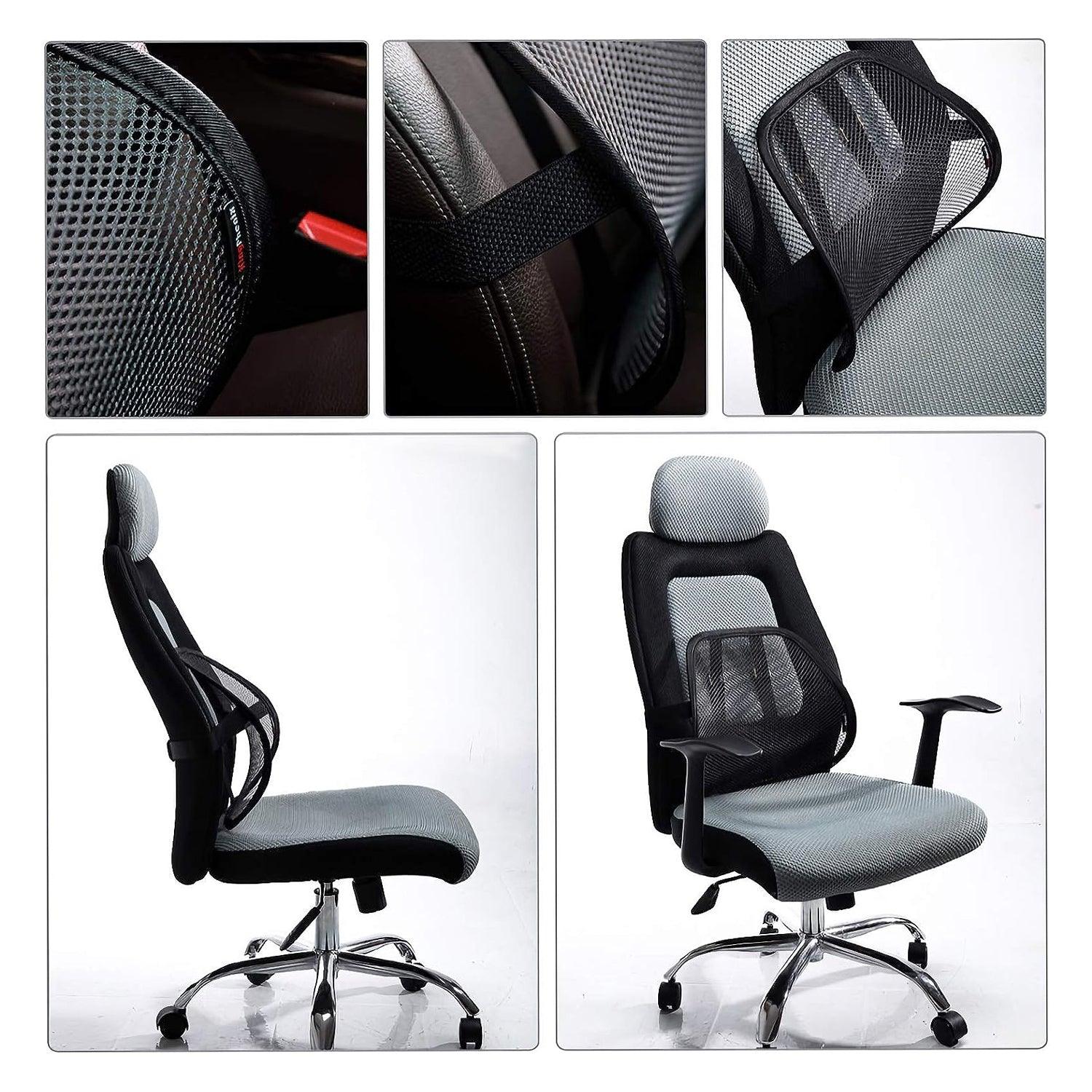 Lower Back Support for Car Seat - Lumbar Back Support Cushion for Office Chair Posture Corrector Mesh Chair & Sofa Cushions - Tophatter Daily Deals