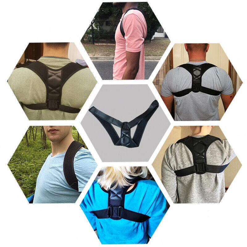 Posture Corrector Back Brace - Adjustable Breathable Clavicle Support Straight Shoulder Straps Personal Care - Tophatter Daily Deals
