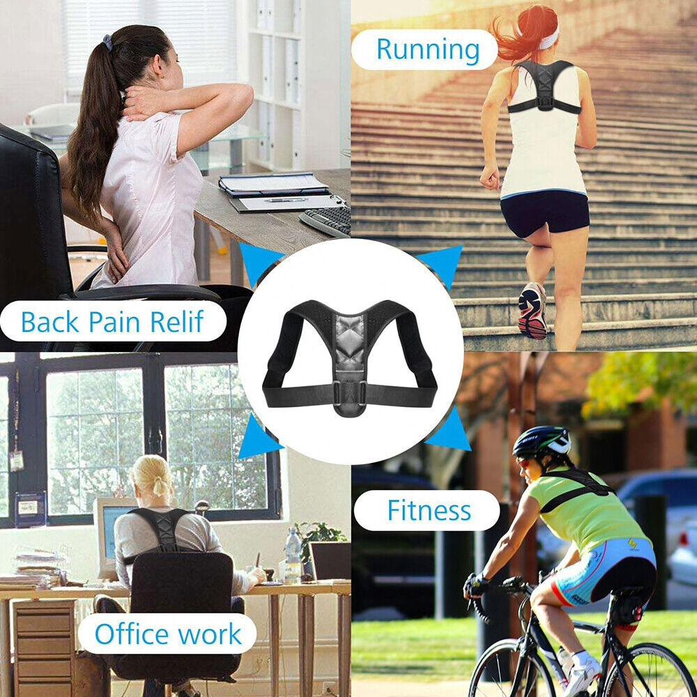 Posture Corrector Back Brace - Adjustable Breathable Clavicle Support Straight Shoulder Straps Personal Care - Tophatter Daily Deals