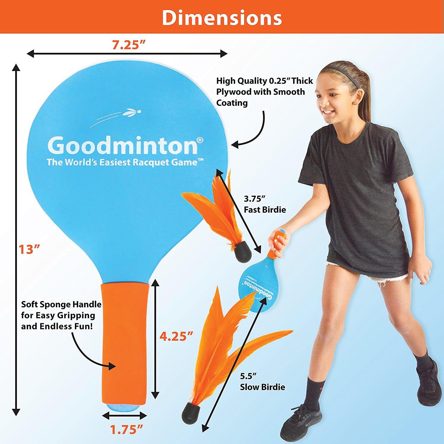 Goodminton Birdies - Goodminton Racquet The Easiest Goodminton Racquet Set for Kids and Grown-ups Sports - Tophatter Daily Deals