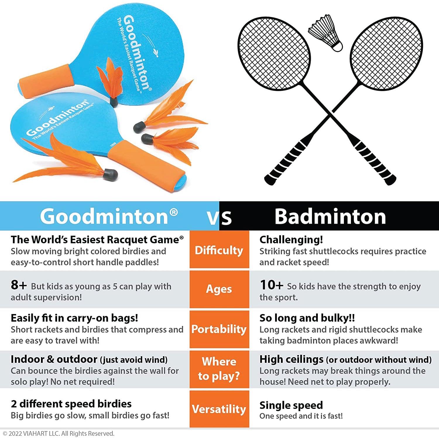 Goodminton Birdies - Goodminton Racquet The Easiest Goodminton Racquet Set for Kids and Grown-ups Sports - Tophatter Daily Deals