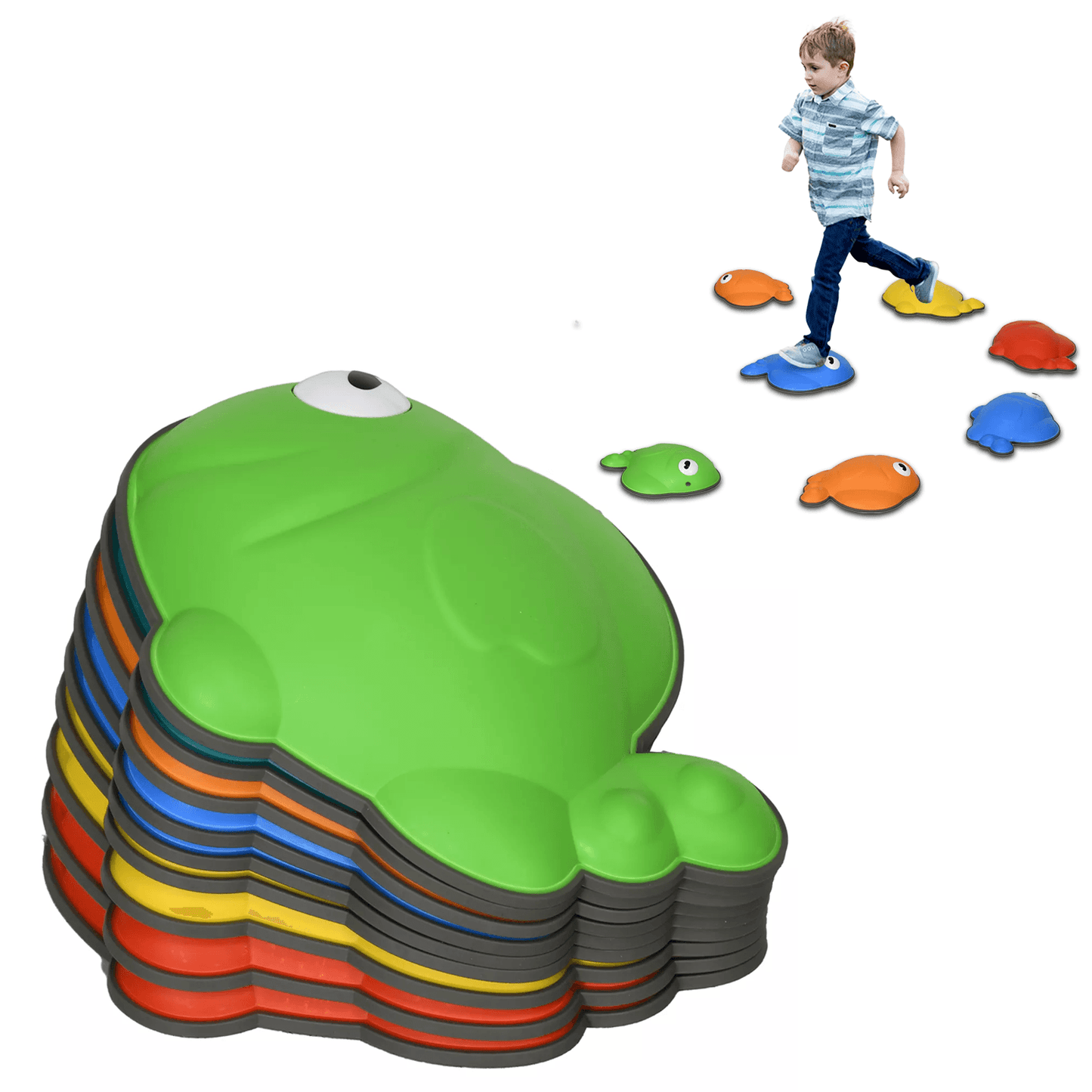 Balance Stepping Stones - 9 Piece Non-Slip Balance Sensory Toy Set For Kids | Indoor & Outdoor Gift Baby & Toddler - Tophatter Daily Deals
