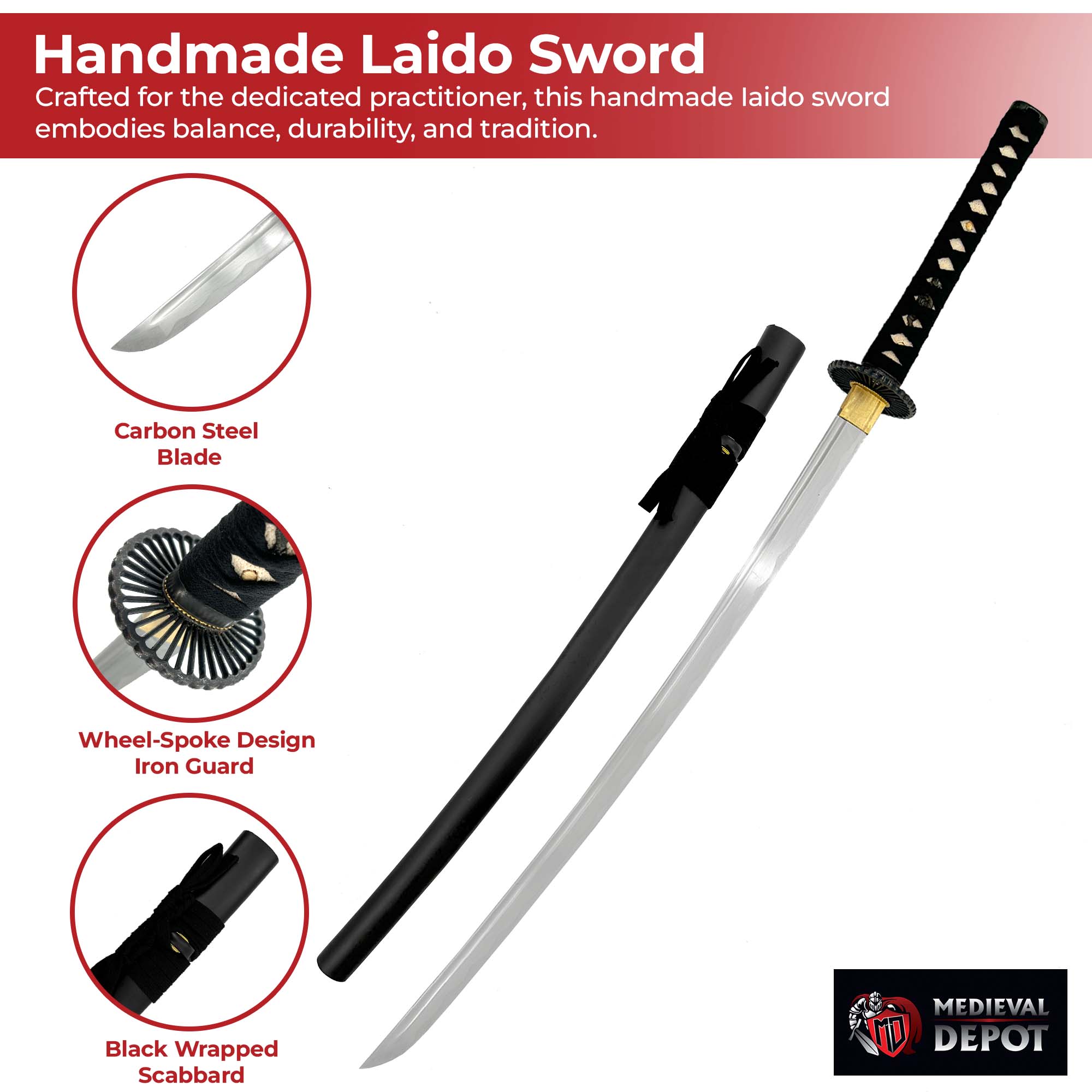 Balanced Precision Handmade Iaido Practice Sword Swords - Tophatter Daily Deals