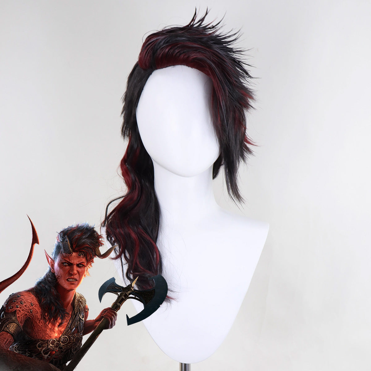 Baldur's Gate III BG3 Karlach Black Red Cosplay Wig Wig - Tophatter Daily Deals
