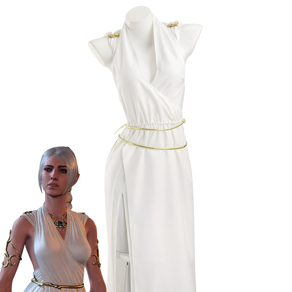 Baldur's Gate III Baldur s Gate 3 BG3 Shadowheart Elegant Robe White Dress Only Robe Cosplay Costume - Tophatter Daily Deals