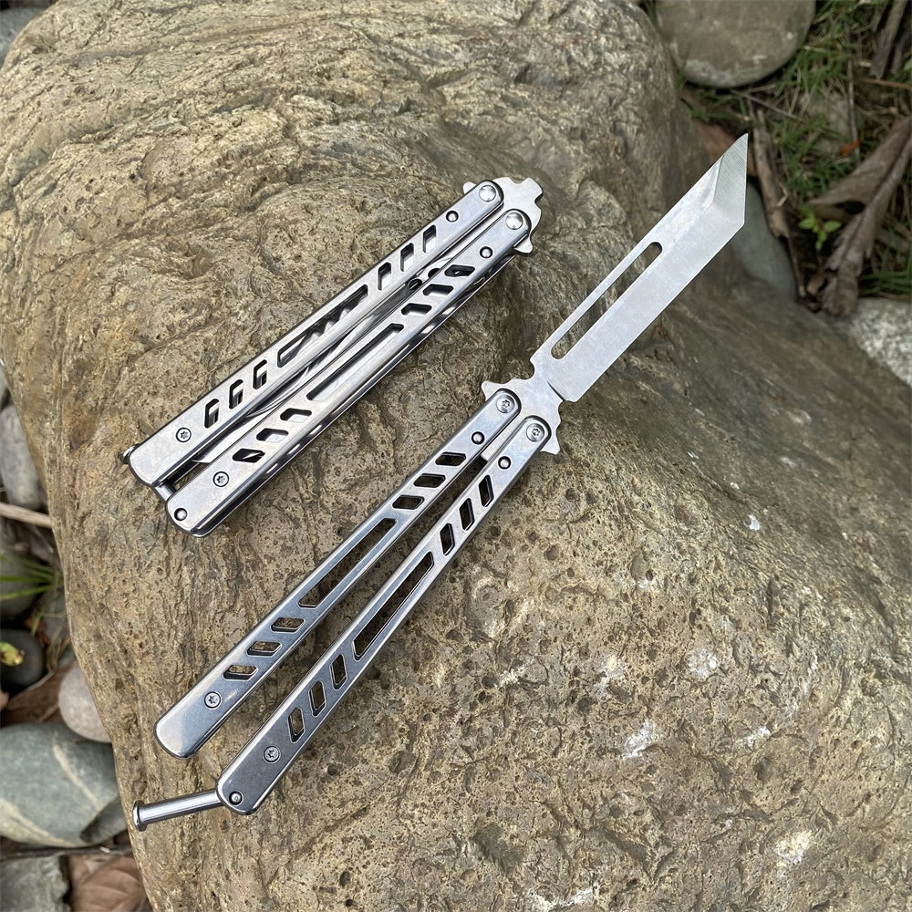 Blunt Blade Stainless Steel Balisong Butterfly Knife Trainer - Tophatter Daily Deals