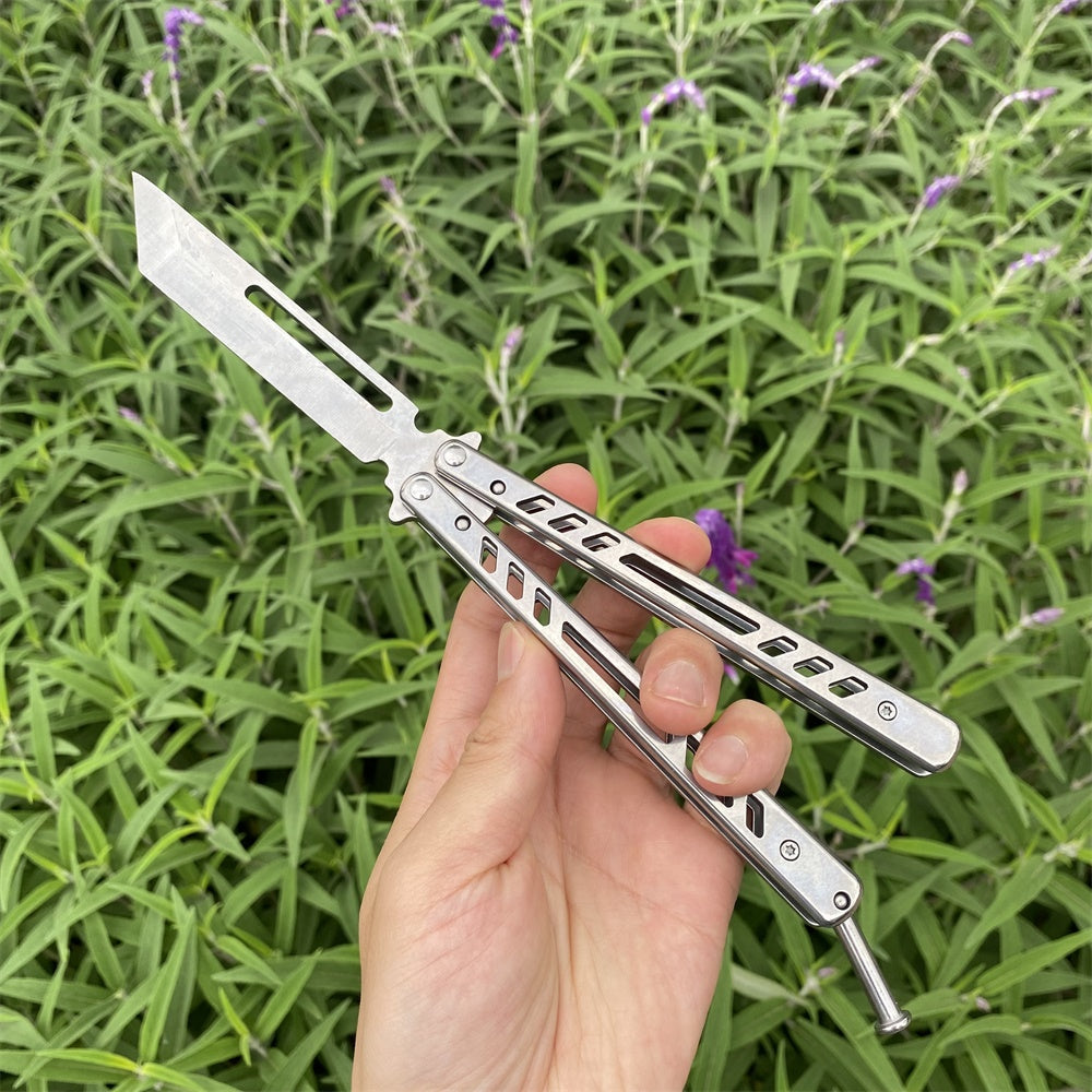 Blunt Blade Stainless Steel Balisong Butterfly Knife Trainer Trainer A - Tophatter Daily Deals