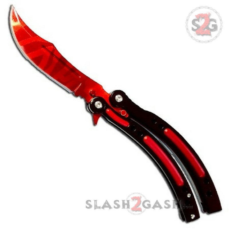 CSGO Slaughter Butterfly Knife TRAINER Dull Spring Latch PRACTICE Balisong Knife-Balisong - Tophatter Daily Deals