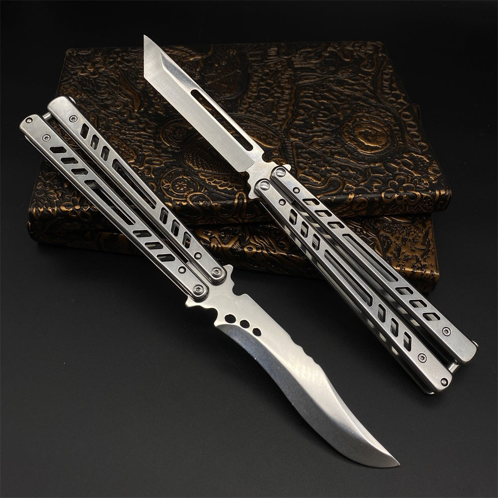 Blunt Blade Stainless Steel Balisong Butterfly Knife Trainer - Tophatter Daily Deals