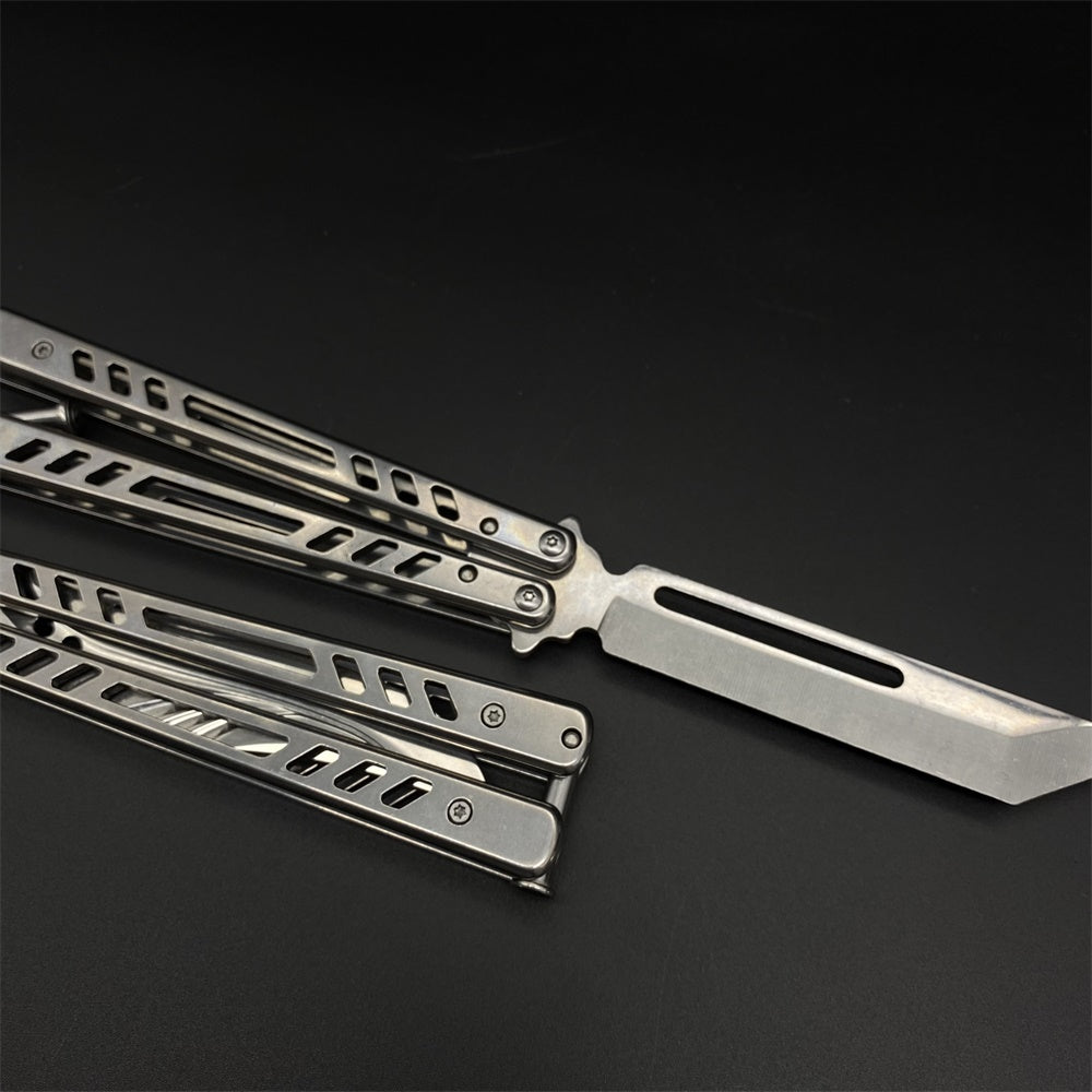 Blunt Blade Stainless Steel Balisong Butterfly Knife Trainer - Tophatter Daily Deals