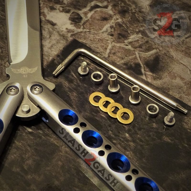 Balisong Spare Hardware Kit for TheONE Butterfly Knife w/ BUSHINGS - 4X Hardware Kit ONLY (4X Series) Knife-Accessory - Tophatter Daily Deals