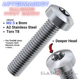 Balisong Pivot Screw (A2) Stainless Steel w/ DEEPER HEAD - M2.5 x 5mm T8 M2.5 x 8mm Torx T8 - Silver (x2) Knife-Accessory - Tophatter Daily Deals