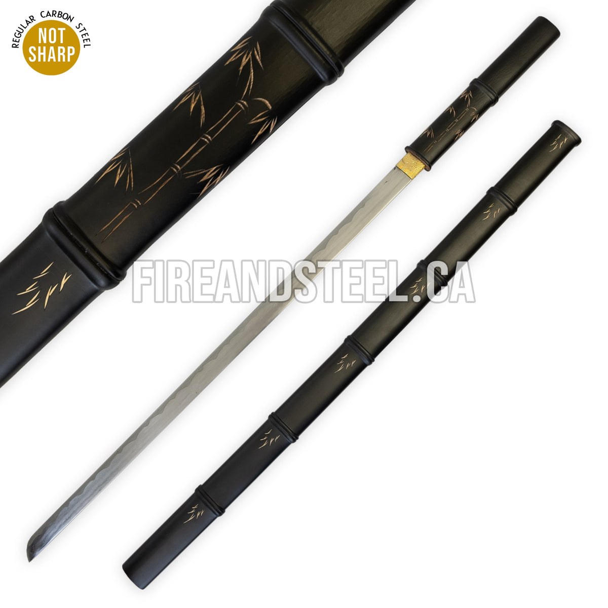 Fire and Steel - Bamboo Straight Blade Shirasaya Fire and Steel Exclusive - Tophatter Daily Deals