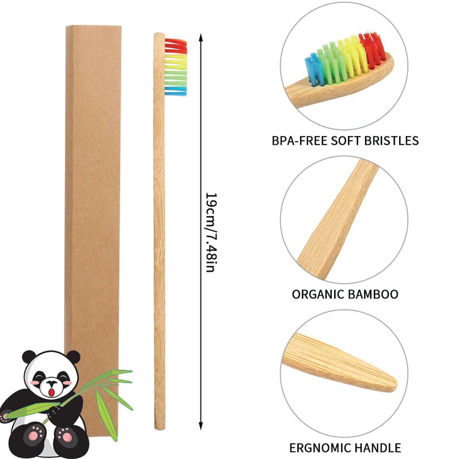 Bamboo Toothbrush Bristles - Goaycer Bamboo Toothbrushes Medium Bristles - Family 10 Pack Eco Friendly Biodegradable Organic Premium Wooden Toothbrush Personal Care - Tophatter Daily Deals