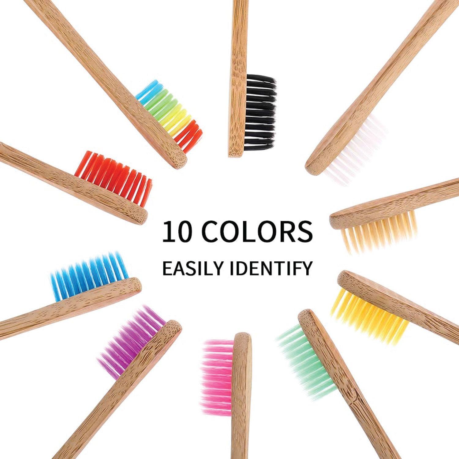 Bamboo Toothbrush Bristles - Goaycer Bamboo Toothbrushes Medium Bristles - Family 10 Pack Eco Friendly Biodegradable Organic Premium Wooden Toothbrush Personal Care - Tophatter Daily Deals