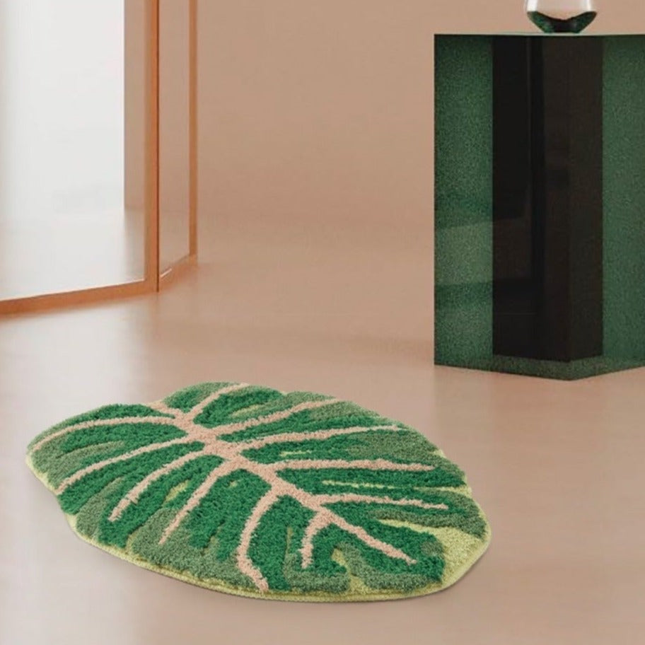 Banana and Monstera Mat 46 x 60 CM Monstera Rugs - Tophatter Daily Deals