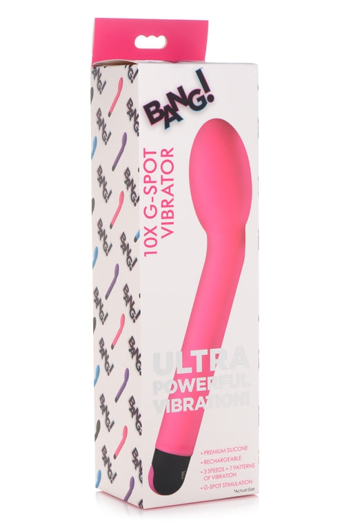 Bang 10X G-Spot Vibrator Pink 8.2 Inch Silicone with 3 Speeds and 7 Vibration Patterns > Sex Toys For Ladies > G-Spot Vibrators - Tophatter Daily Deals