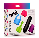 Bang! Bullet Vibrator with 4 Glow-in-the-Dark Attachments, Waterproof Silicone, 7 Vibration Patterns > Vibrators > Mini Vibrators - Tophatter Daily Deals