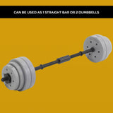 Barbell Weight Set - 30kg Dumbbell/Barbell Weight Set Pair of Hand Weights Gym Workout Dumbbells & Barbells - Tophatter Daily Deals